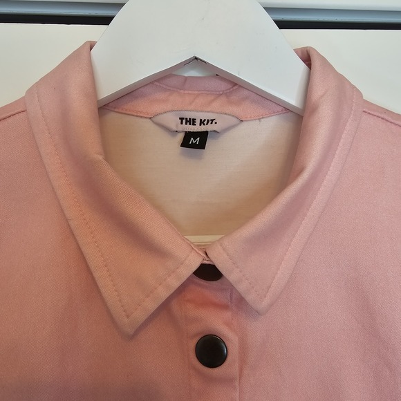 THE KIT Cargo Dress SS Dottie Blush Pink‎ Colorblock Women Medium Relaxed Cotton - Picture 5 of 16